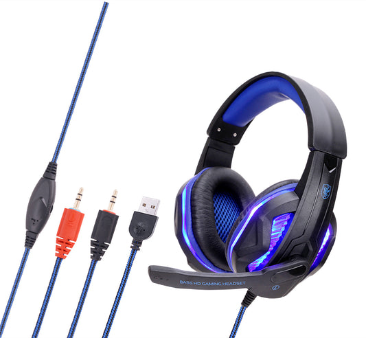 Glowing gaming headset gaming headset