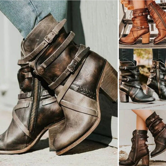 New Retro Polished Color Large Size Mid Tube Boots Martin Boots Women