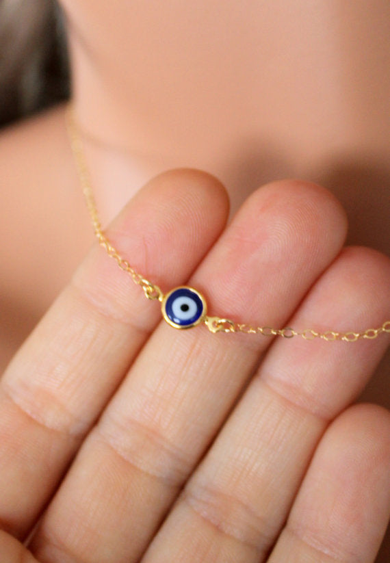 Foreign Trade Jewelry Fashion Simple Blue Eye Necklace