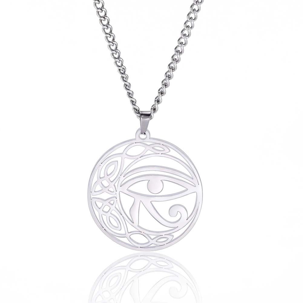 Titanium Steel Horus Eye Pendant Stainless Steel Necklace