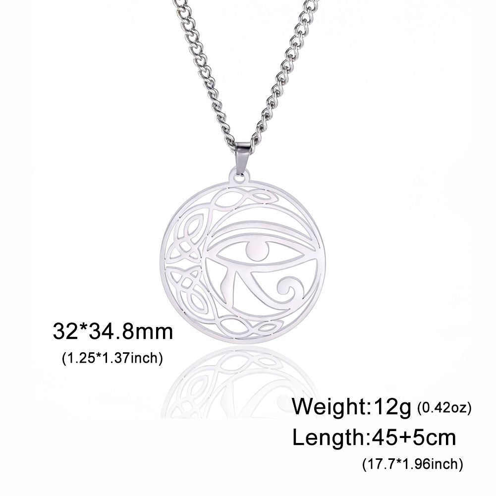 Titanium Steel Horus Eye Pendant Stainless Steel Necklace