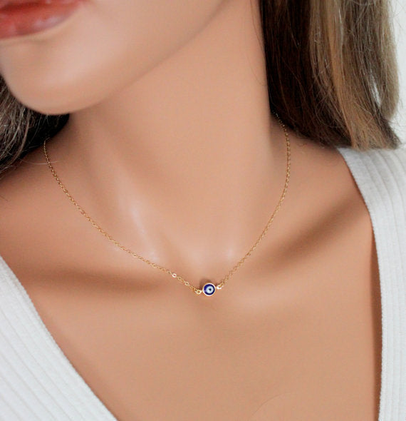 Foreign Trade Jewelry Fashion Simple Blue Eye Necklace