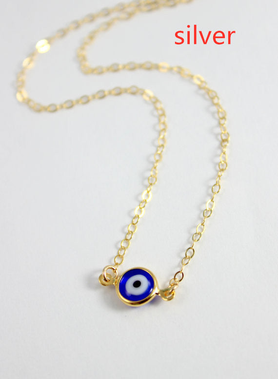 Foreign Trade Jewelry Fashion Simple Blue Eye Necklace