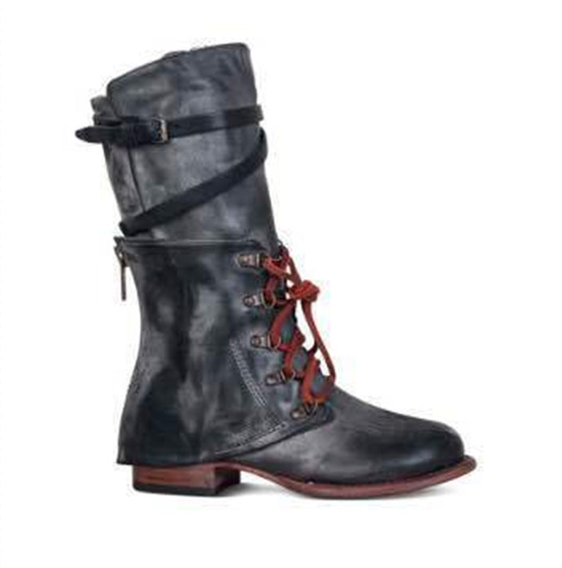 Square heel low heel mid tube knight boots women 40-43