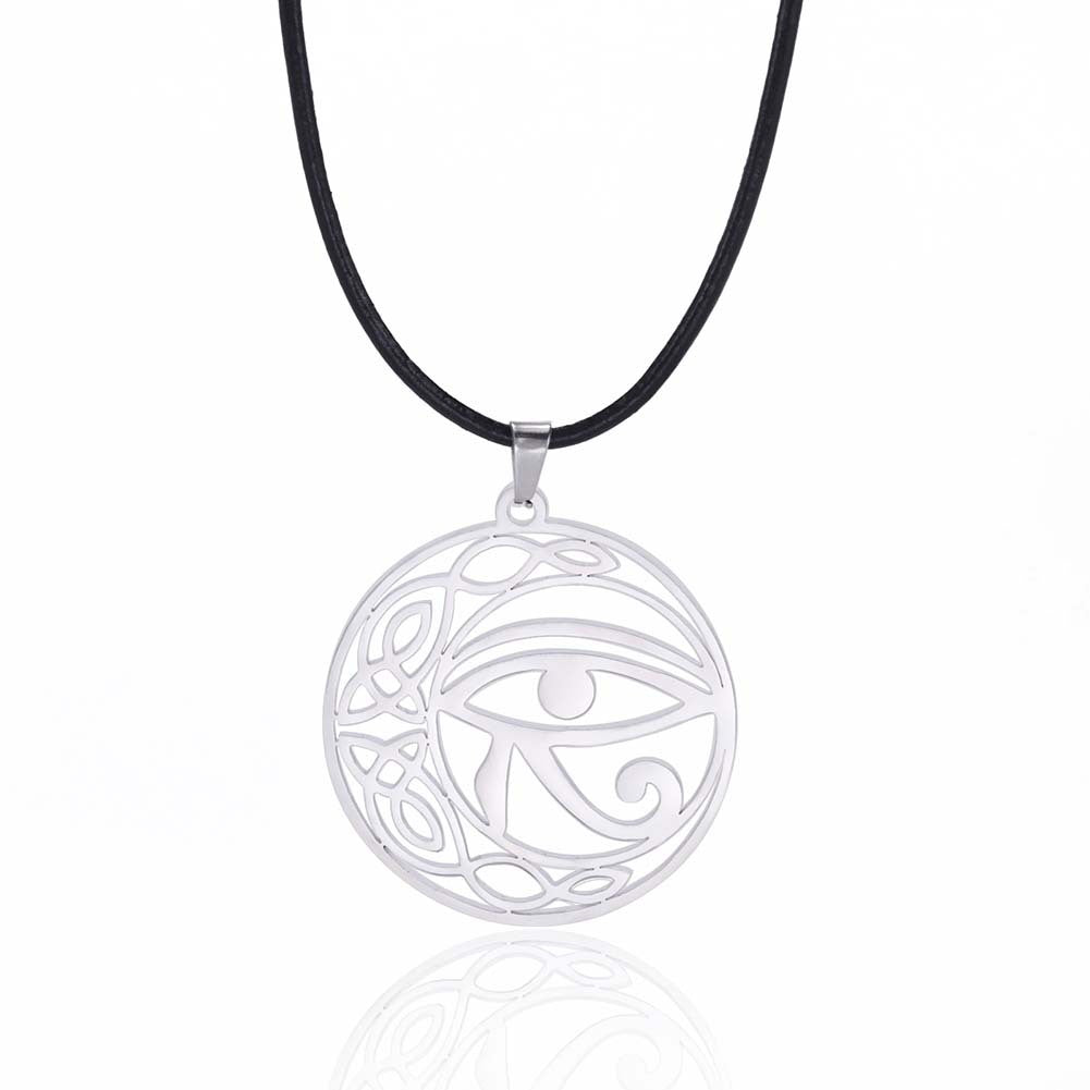 Titanium Steel Horus Eye Pendant Stainless Steel Necklace